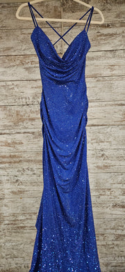 ROYAL BLUE SPARKLY LONG DRESS