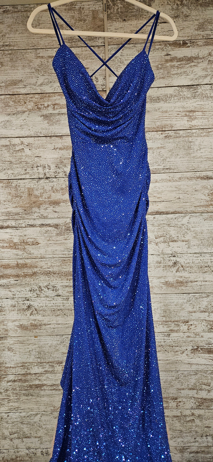 ROYAL BLUE SPARKLY LONG DRESS