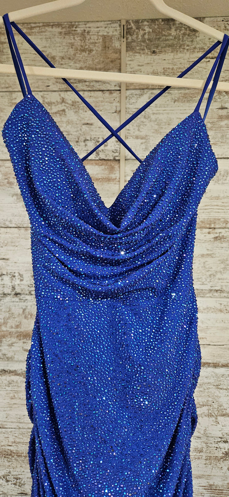 ROYAL BLUE SPARKLY LONG DRESS