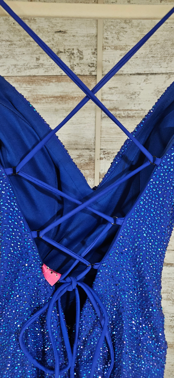 ROYAL BLUE SPARKLY LONG DRESS