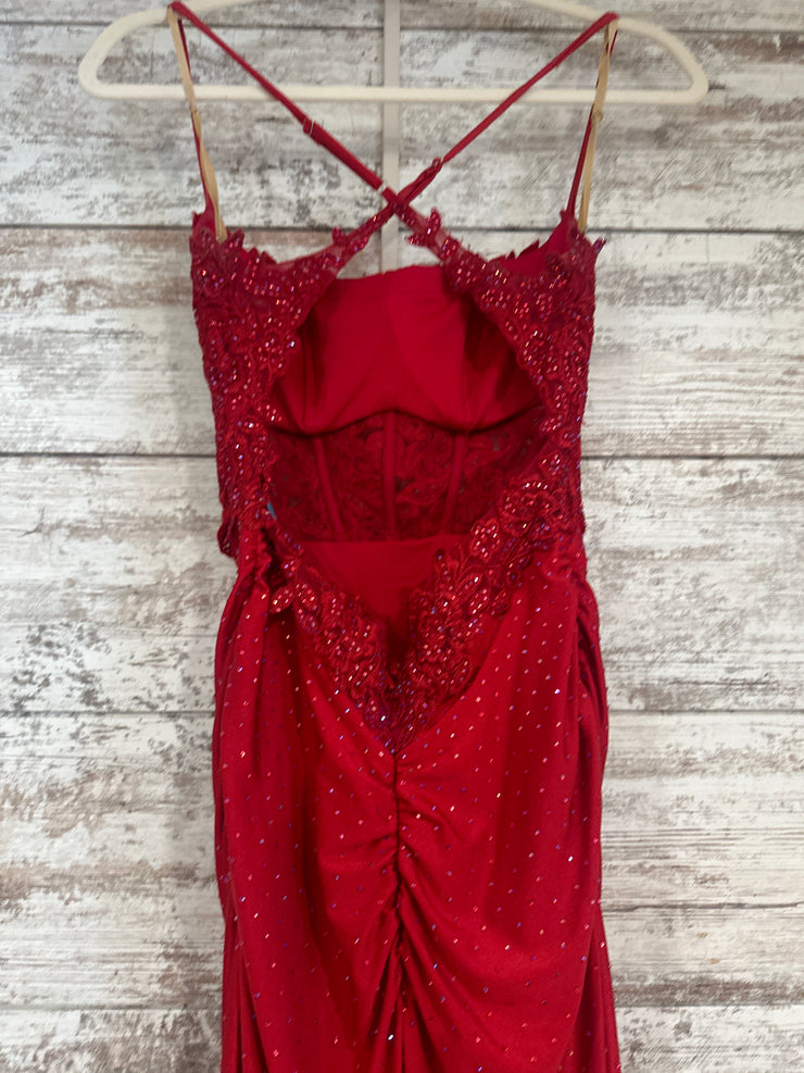 RED SPARKLY LONG DRESS