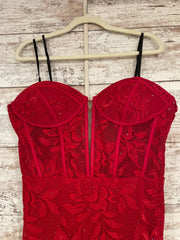 RED LACE LONG EVENING GOWN-NEW
