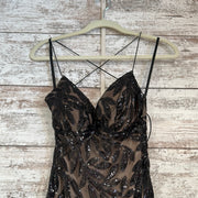 BLACK/NUDE SPARKLY LONG GOWN