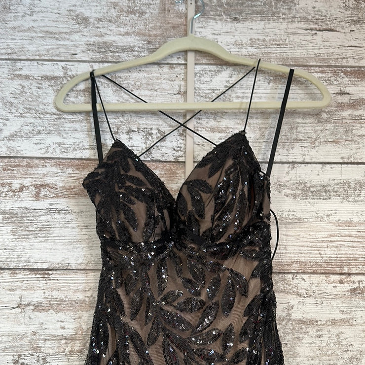 BLACK/NUDE SPARKLY LONG GOWN