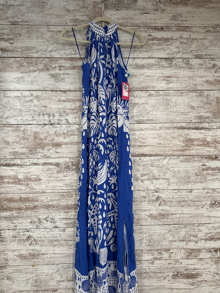 ROYAL BLUE/WHITE MAXI DRESS-NE