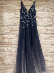 NAVY/FLORAL A LINE GOWN (NEW)