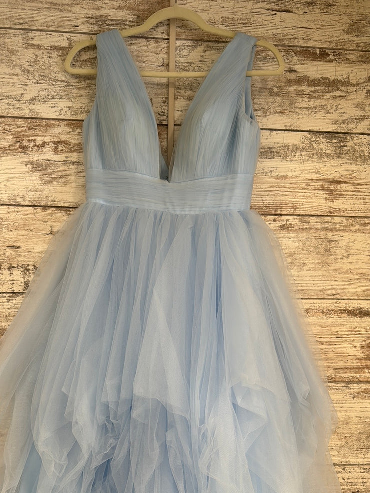 BLUE LAYERED A LINE GOWN