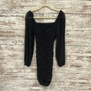BLACK LONG SLEEVE SHORT DRESS
