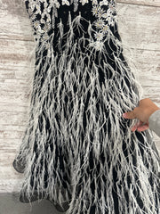 BLACK/WHITE FEATHER GOWN $700