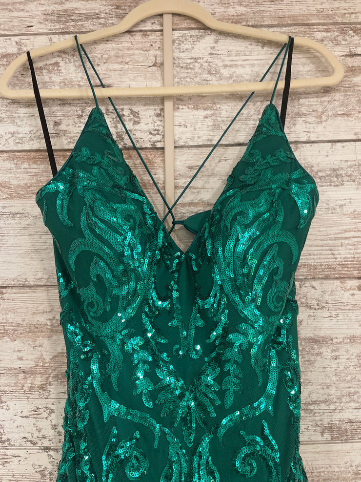GREEN SPARKLY MERMAID GOWN-NEW