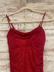RED SPARKLY LONG EVENING GOWN