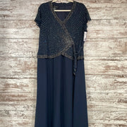 NAVY SPARKLY TOP LONG GOWN
