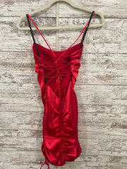 RED SATIN SHORT DRESS (NEW)