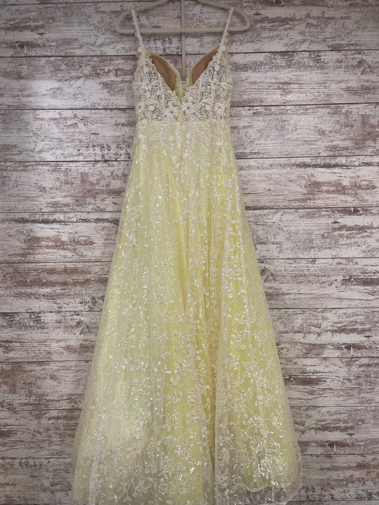 YELLOW/FLORAL SPARKLY A LINE