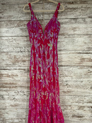 PINK SPARKLY LONG EVENING GOWN