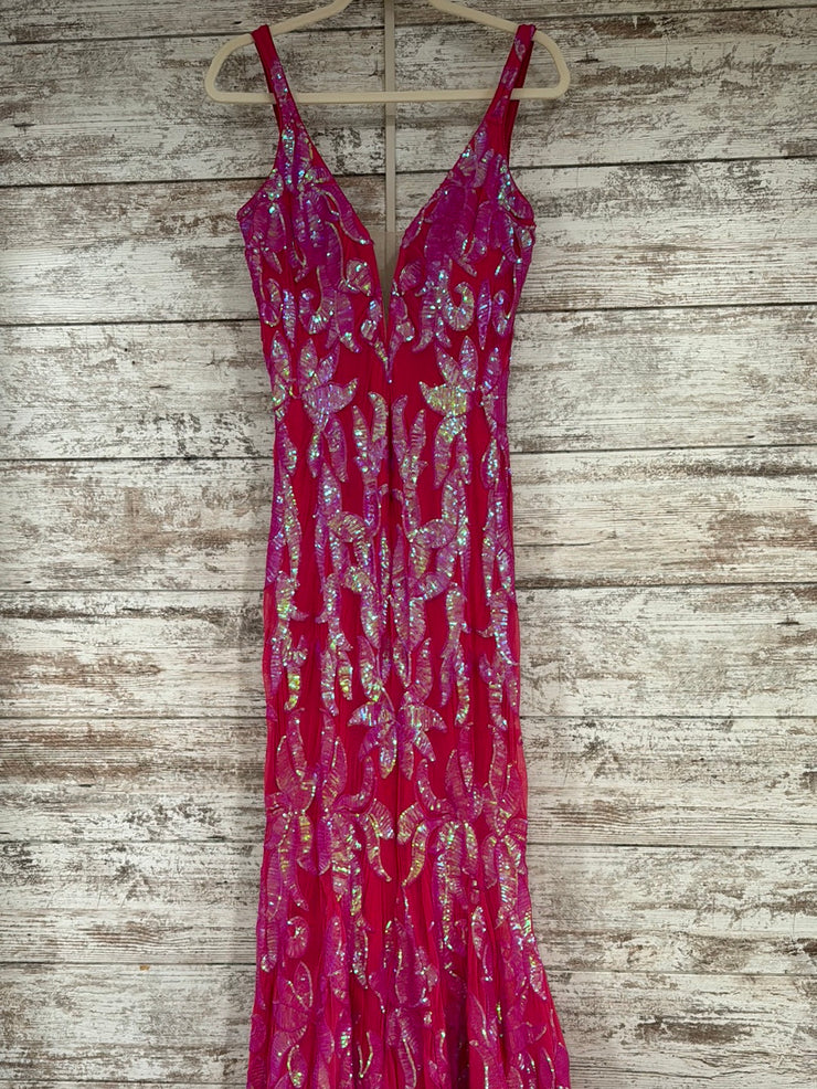 PINK SPARKLY LONG EVENING GOWN