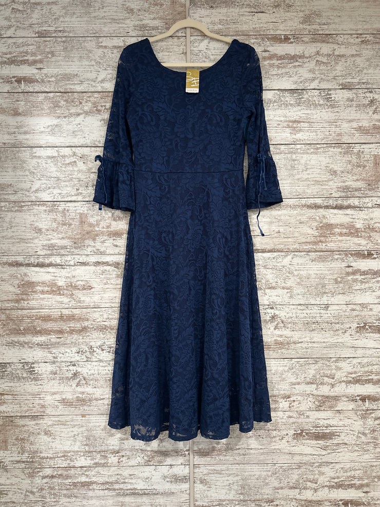 NAVY LACE MIDI DRESS-NEW $114