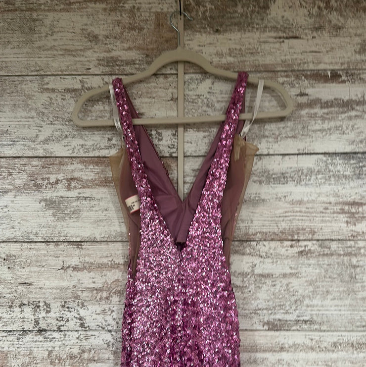 PINK FULL SEQUIN LONG DRESS