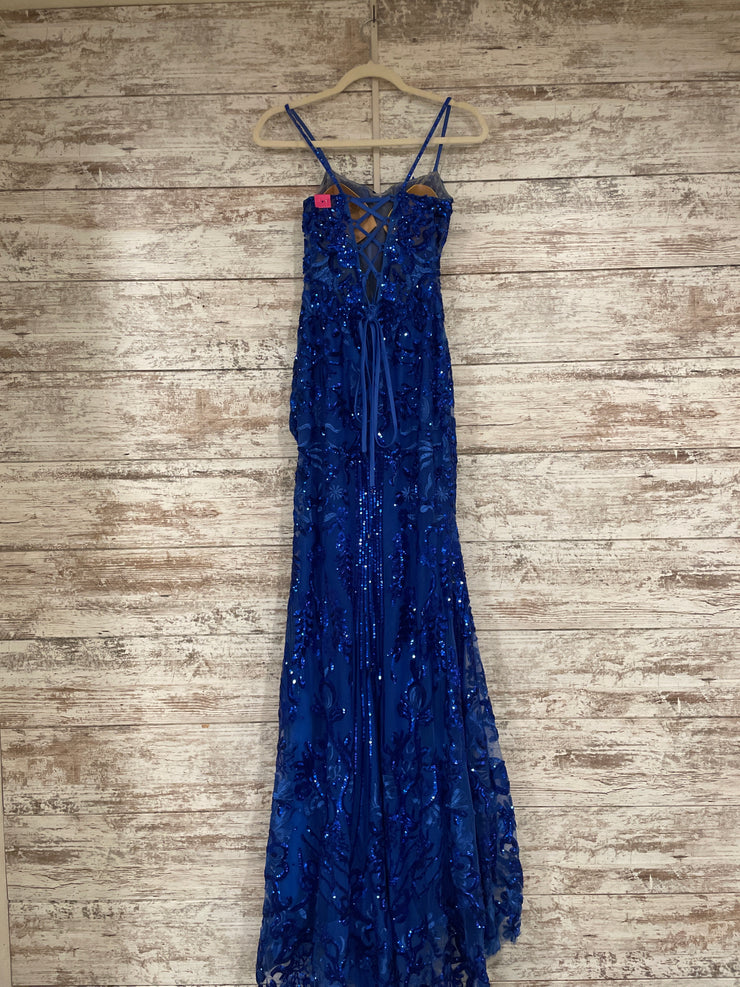 ROYAL BLUE SPARKLY LONG DRESS