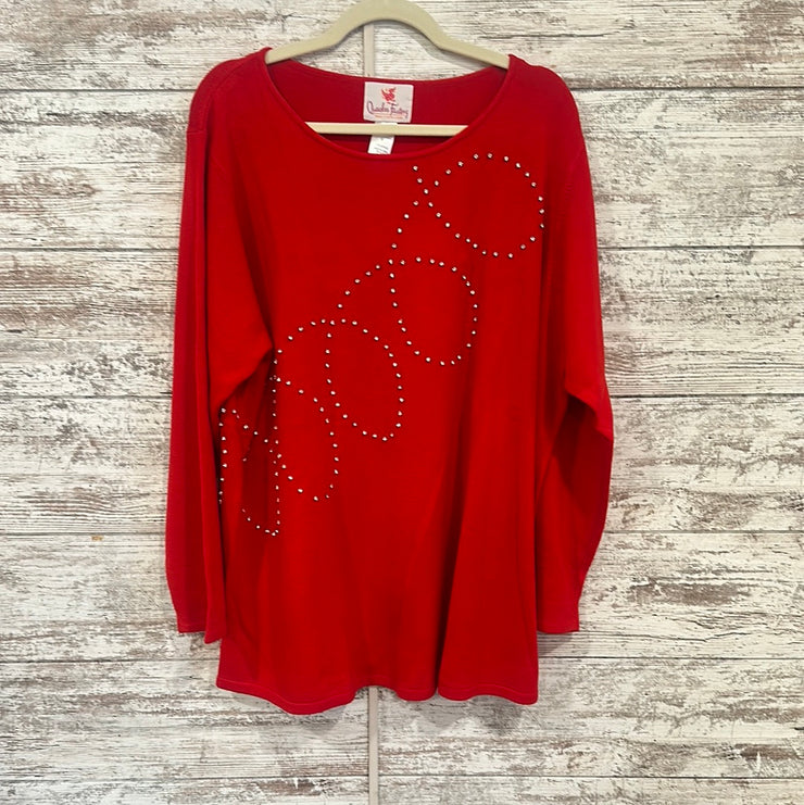 RED SWEATER W/BEADS-NEW $69