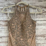 TAN FULL BEADED GOWN