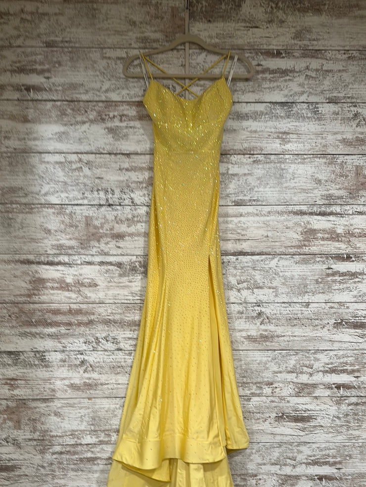 YELLOW SPARKLY LONG DRESS