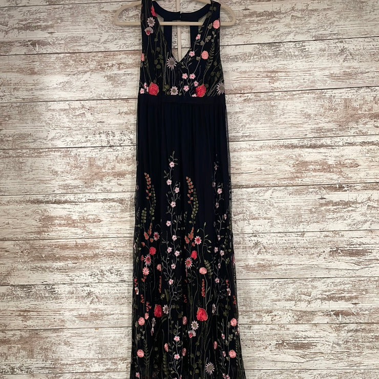 BLACK/FLORAL LONG DRESS