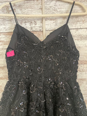 BLACK BEADED A LINE GOWN (NEW)