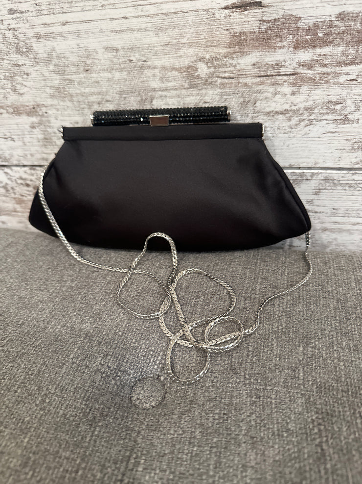 BLACK BEADED TOP EVENING BAG