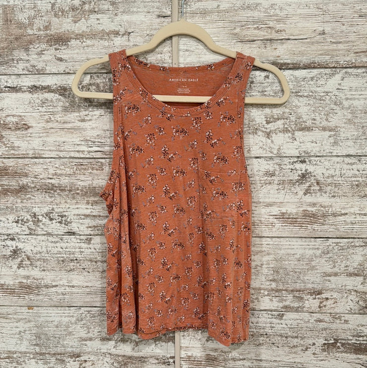 PEACH/FLORAL SLEEVELESS TOP