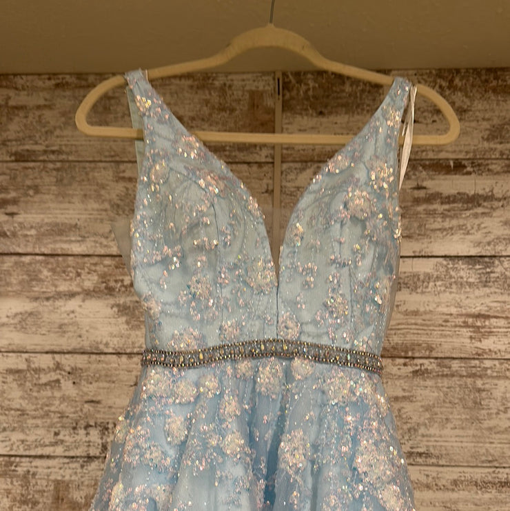 BLUE/FLORAL PRINCESS GOWN
