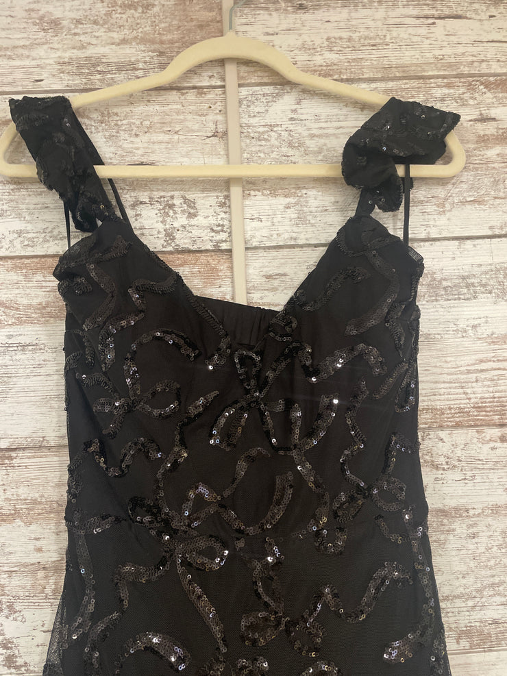 BLACK SPARKLY LONG DRESS