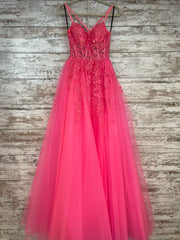 PINK/FLORAL A LINE GOWN (NEW)