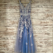 LAVENDER/FLORAL A LINE GOWN