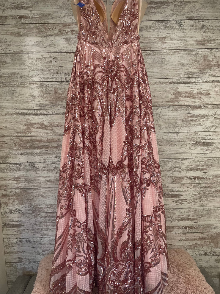 PINK SPARKLY A LINE GOWN (NEW)