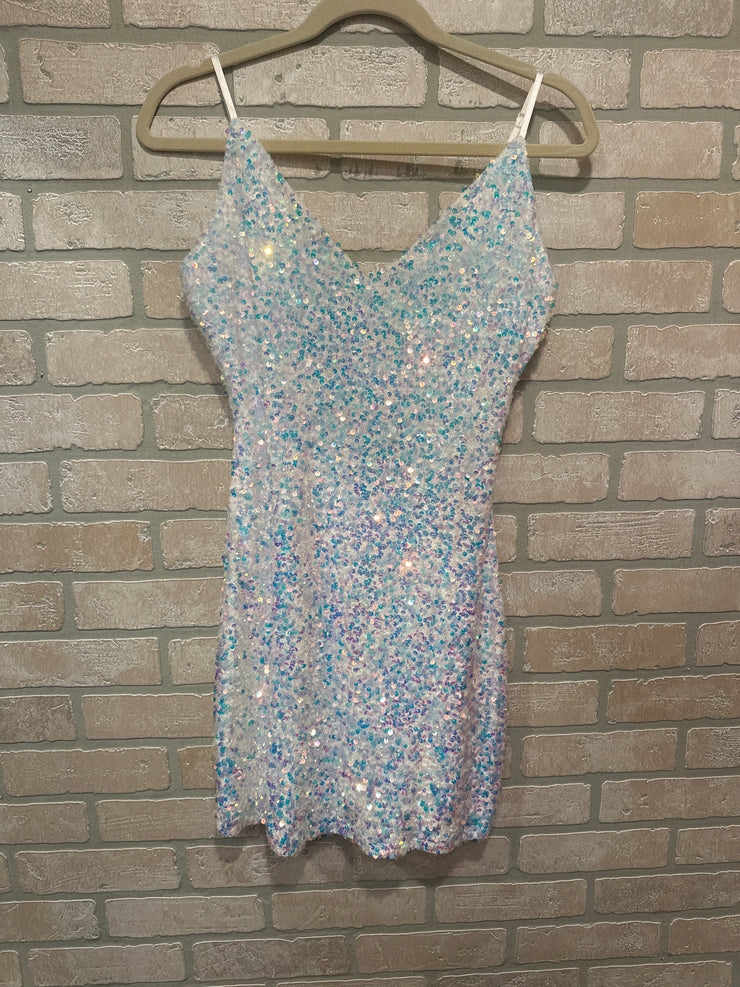 WHITE/COLORFUL SHORT DRESS