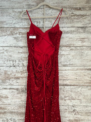 RED SEQUIN LONG DRESS (NEW)