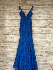 ROYAL BLUE/LACE MERMAID GOWN