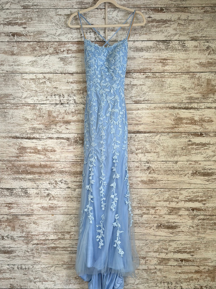 BLUE/FLORAL MERMAID GOWN