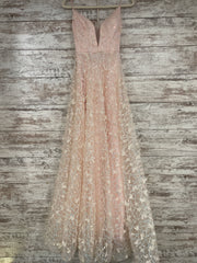 PINK/FLORAL A LINE GOWN