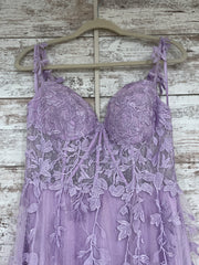 LAVENDER/FLORAL A LINE GOWN