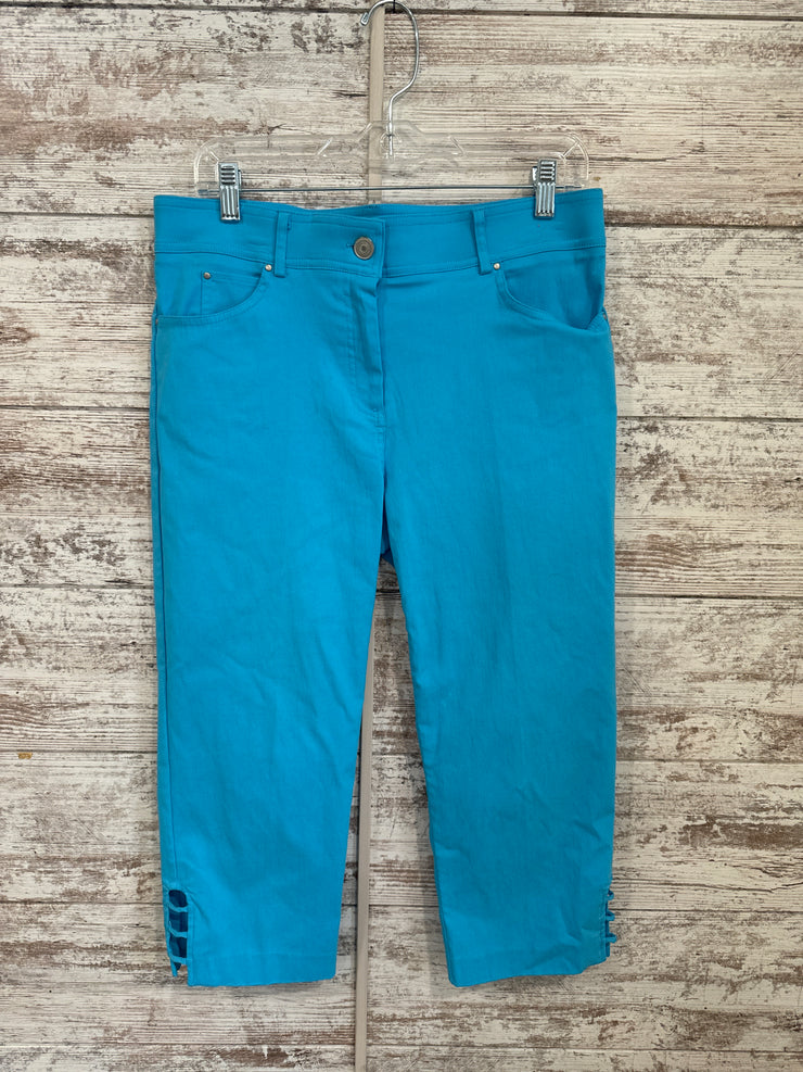 TURQUOISE CROP PANTS