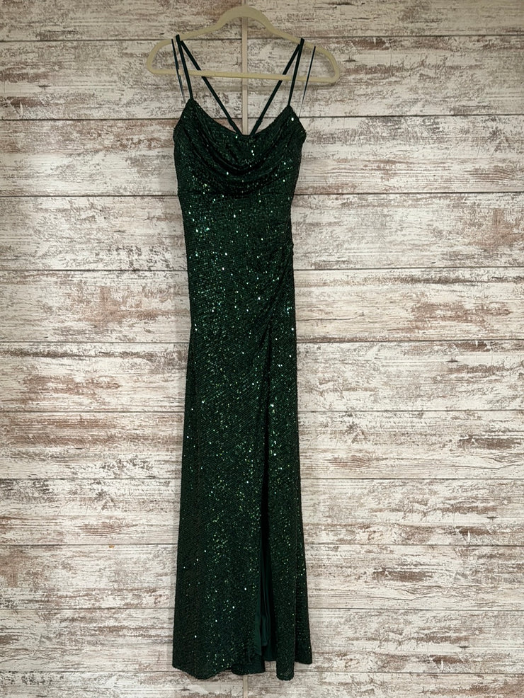 GREEN SPARKLY LONG DRESS (NEW)