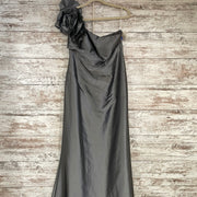 GRAY ONE SHOULD LONG GOWN-NEW