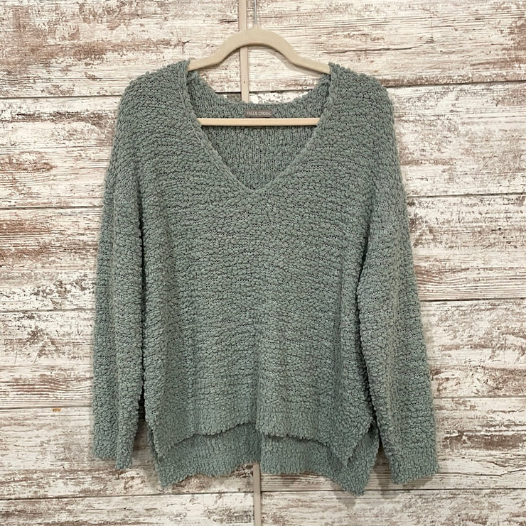 GREEN CHENILLE SWEATER