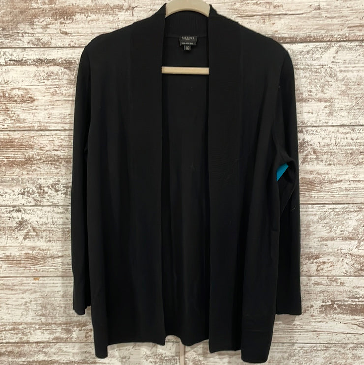 BLACK PURE MERINO WOOL CARDIGAN