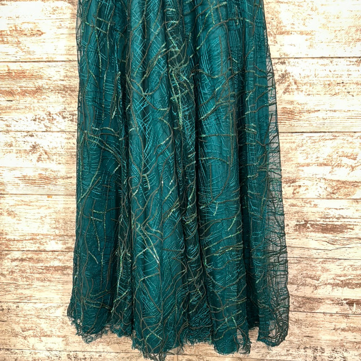 GREEN A LINE GOWN