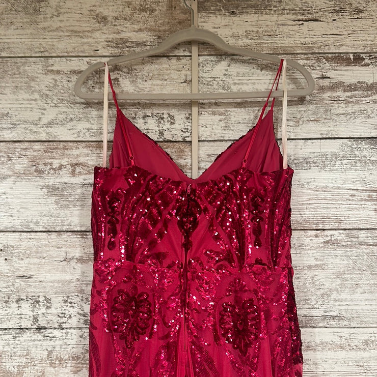 PINK SPARKLY LONG EVENING GOWN