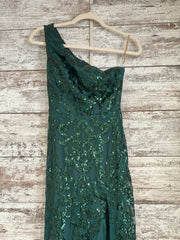 GREEN SPARKLY LONG DRESS