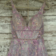 PINK/FLORAL SPARKLY A LINE GOW